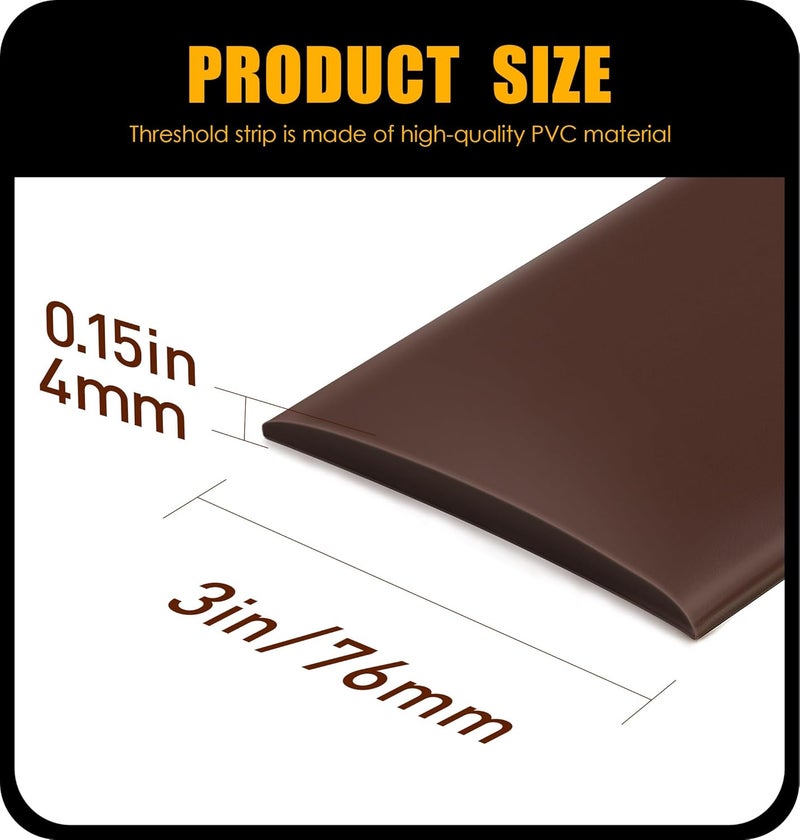 bnell Floor Transition Strip Self Adhesive Vinyl Laminate Floor Cover Strip 3'' Floor Flat Divider Strip for Joining Floor Gaps and Doorway Transitions (10Ft, 7.6cm, Black) - Image 4